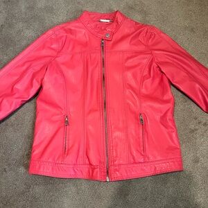 Red faux Leather Women's Jacket Sz med